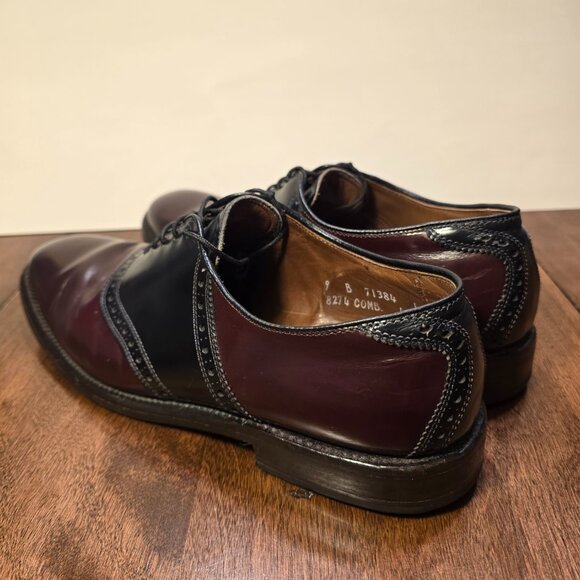 ALLEN EDMONDS Polo Men's Size 9B Two Tone Oxblood Saddle Dress Shoes Made in USA - Picture 9 of 15